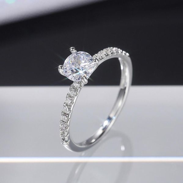 

cz crystal zircon engagement rings for women female wedding jewelry accessories gift fashion womens rings, Slivery;golden