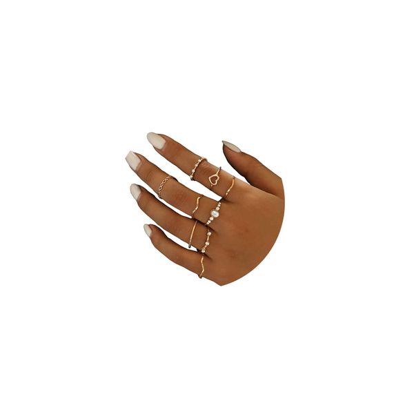 

cluster rings knuckle index finger hollow love rose gold ring sets for women and girlspack of 9 drop delivery 2022 amwbe, Golden;silver