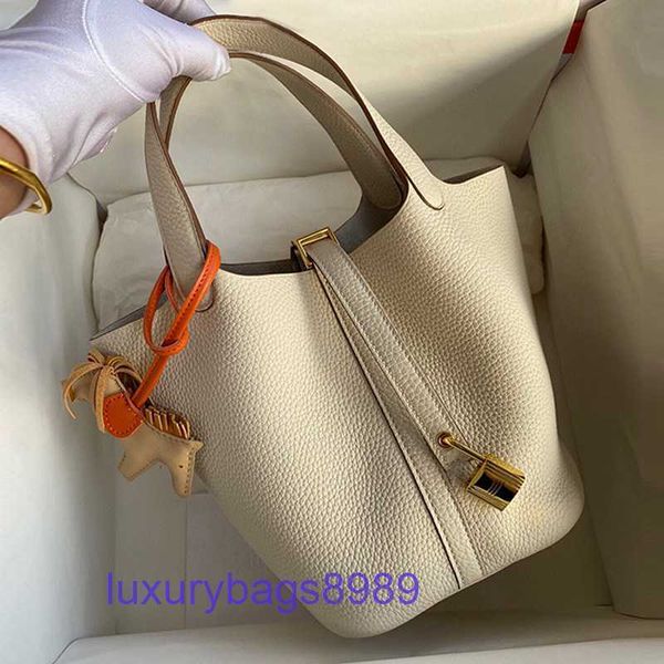 

designer herme bags womens picotin lock handbags tote bag handmade wax line basket women's bag litchi pattern 18 22tc cow leather high-