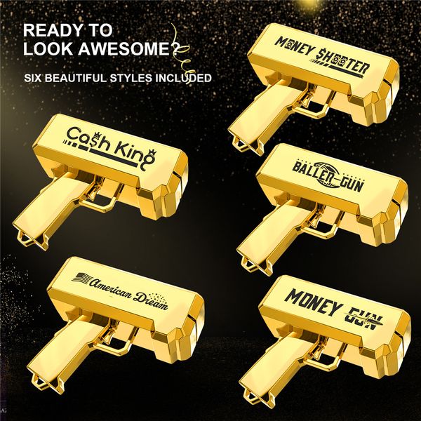 

money gun shooter ruvince toy gun 18k real gold plating prop dollar cash cannon make it rain for party nightclub birthday christmas wedding