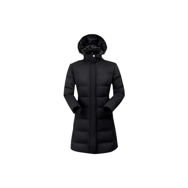 

classic women's winter warm casual down jacket without running, Black