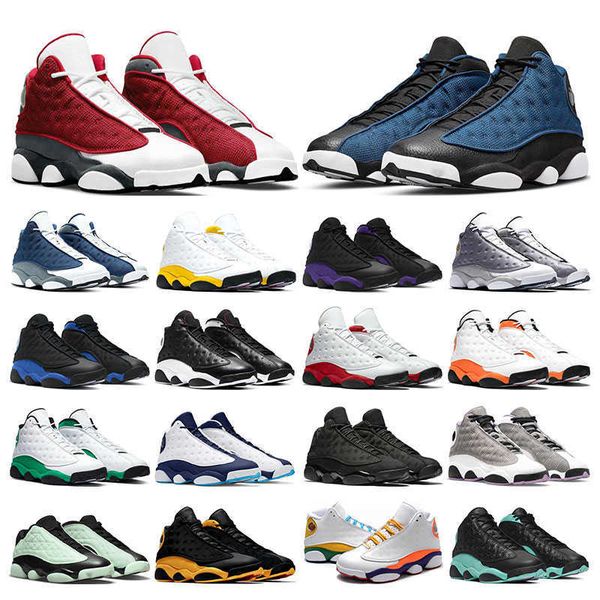 

men basketball shoes 13s brave blue red flint hyper royal balck cat atmosphere grey bred court purple mens outdoor sports trainers