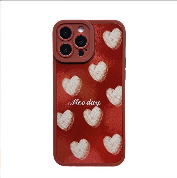 

fashion beautiful red color love heart phone cases for iphone 13 14 pro max 11 12 pro x xr xs maxs 7 8 14plus soft tpu cover with pp package