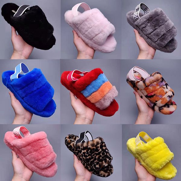 

wgg women fluff slide slides sandal ladies winter furry slippers black red yellow warm comfortable fuzzy girl flip flops australia fuzzy siz