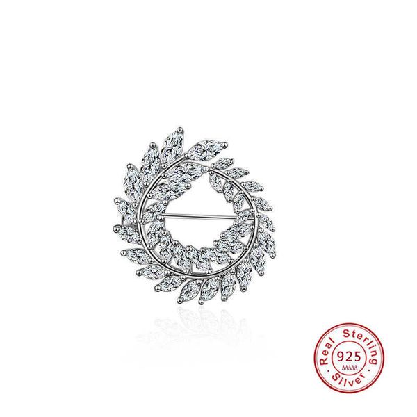 

pins brooches classic handmade flower style for women 925 sterling design crystal wedding party cloing scarf christmas gift jewelry l221024, Gray