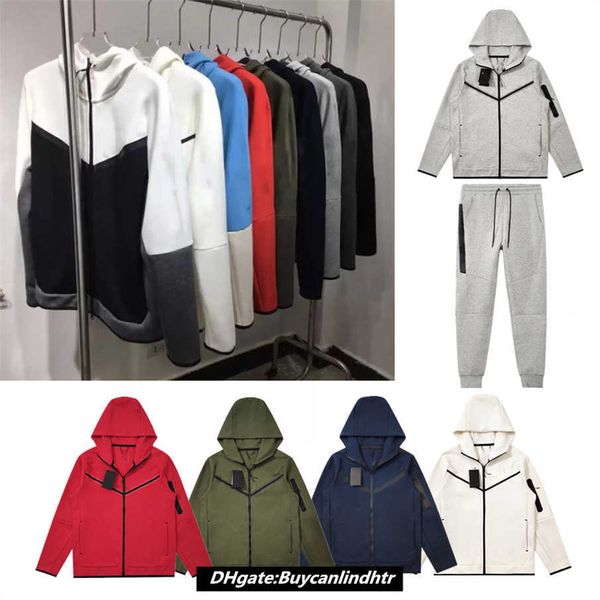 

2022 mens womens designer thick tech fleece tracksuit pants hoodies jackets trousers bottoms joggers man jacket nb96, Gray