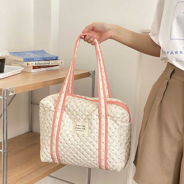

diaper bags cotton quilted maternity packages baby bag for mom mommy bag diaper pouch large capacity women shoulder bags cherry travel tote