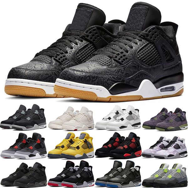 

shoes basketball 4 4s men women blak cat canvas military black canyon purple infrared red thunder bred neon sail university blue sneakers