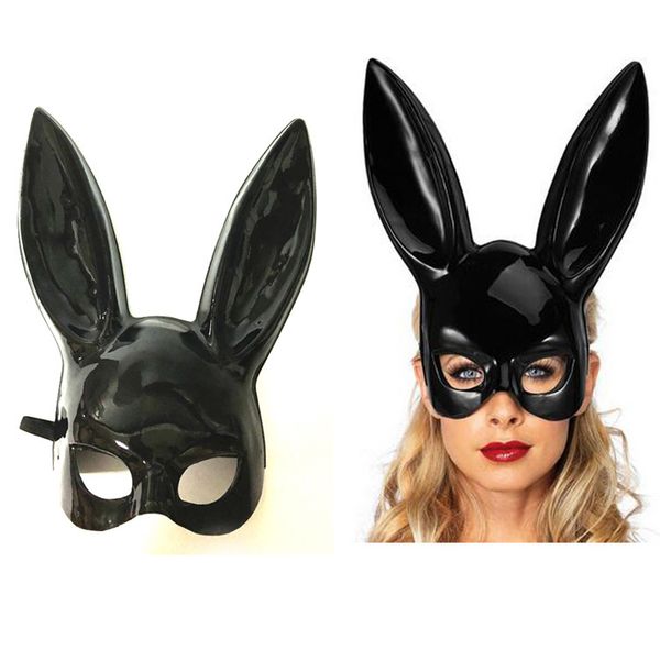 

masquerade mask rabbit ears bunny masks hats bar ktv christmas party lady girls long ear halloween gifts costume props cosplay cute black wh, Black;white