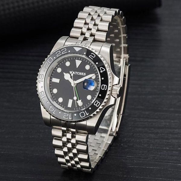 

mens automatic watch mechanical ceramics watches 41mm stainless steel swim wristwatches sapphire luminous watchs business casual montre de w, Slivery;brown