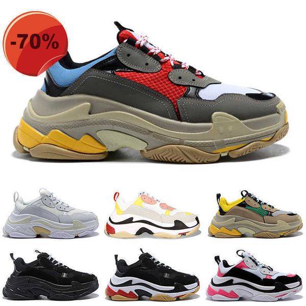 

luxury fashion paris 17fw triple s sneakers casual dad shoes for mens women beige black white pink yellow sports designer shoes size 36-45