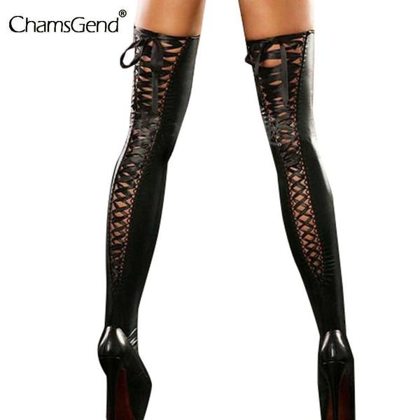

socks club women comfortable thigh-high stockings leather lace bow long socks pantyhose party club net holes stocking t221025, Red;black