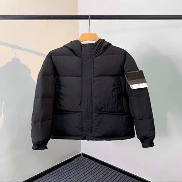 

men's jackets brand mens toney parkas 21fw metal nylon down cotton jacket warm embroidered cuff coat parka size m-2xl 483s, Black;brown