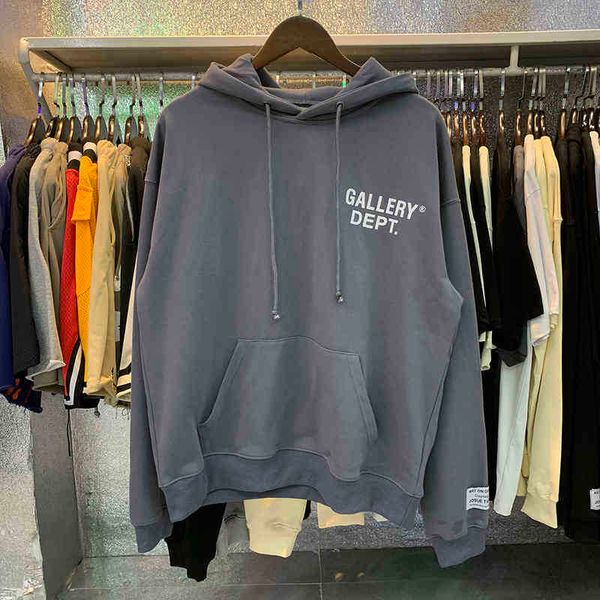 

designer 2022 fashion men's hoodies cotton sweater gary dept classic letter print hoodie ins women's high street loose cotton pul, Black