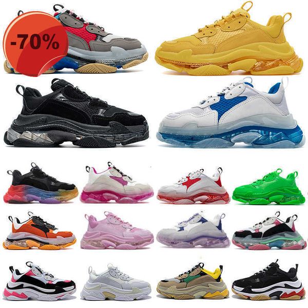 

17fw triple s running shoes sneakers fashion paris crystal bottom vintage dad chaussures men women platform casual sports trainers zapatos