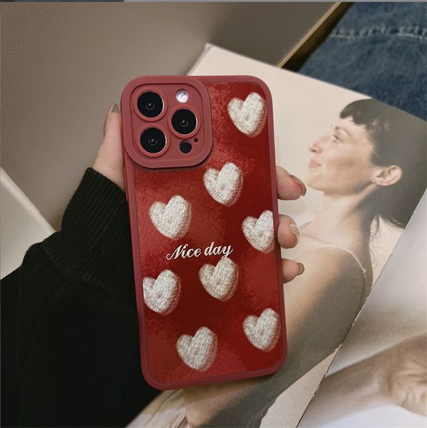 

beautiful phone cases for iphone 14 11 pro max 12 13 mini 7 8 plus x xr xs max red cartoon love heart soft tpu mobile cover gift