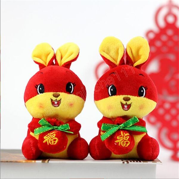 

2023 chinese rabbit plush toy doll cute bunny deco stuffed animal creative new year special gift 14cm