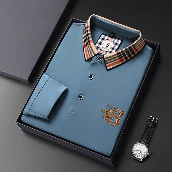 

men's t-shirts burbrerys designer new style men long sleeve t-shirt 2022 autumn youth business loose polo shirt, White;black