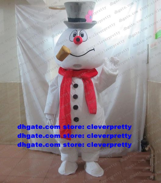

christmas est frosty snowman snow man mascot costume cartoon character outfit suit crew cabaret annual dinner zx951, Red;yellow