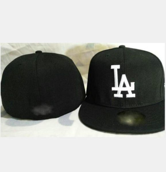 

los angeles baseball team full closed caps summer d sox la ny letter gorras bones men women casual outdoor sport flat fitted hats chapeau ca, Yellow