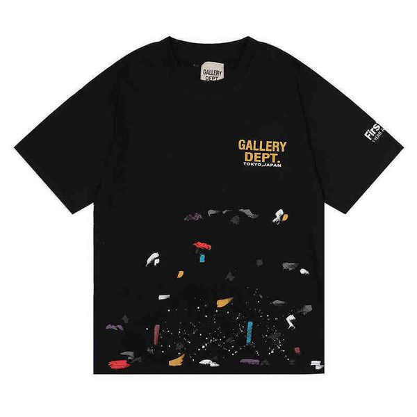 

galleries dept chest letter t shirts men women tees hip hop street style fashion cool cloth for teen european size oversize loose 4eff, White;black