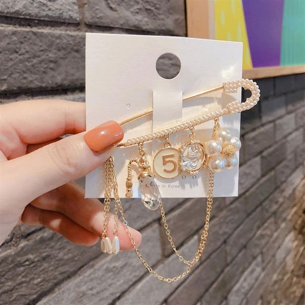 

classic design pin brooches crystal bow flower pearl camellia 5 brooches jewelry vintage buckle pin269s, Gray