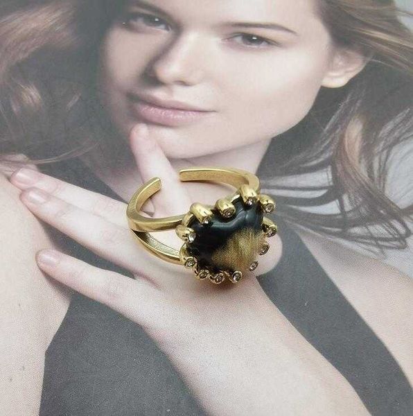 

luxury women band rings designer classic animal pattern design adjustable women's couples wedding party black gold gift-giving high qua, Silver
