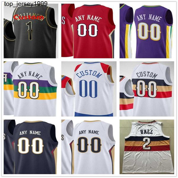 

custom screen printed zion 1 williamson basketball jerseys brandon 14 ingram josh hart devonte graham nickeil alexander-walker men women, Black;red