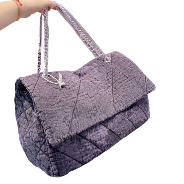 

2022 designer bags lady large denim shoulder chain crossbody folds puffer washed totes handbag envelope messenger bag flap