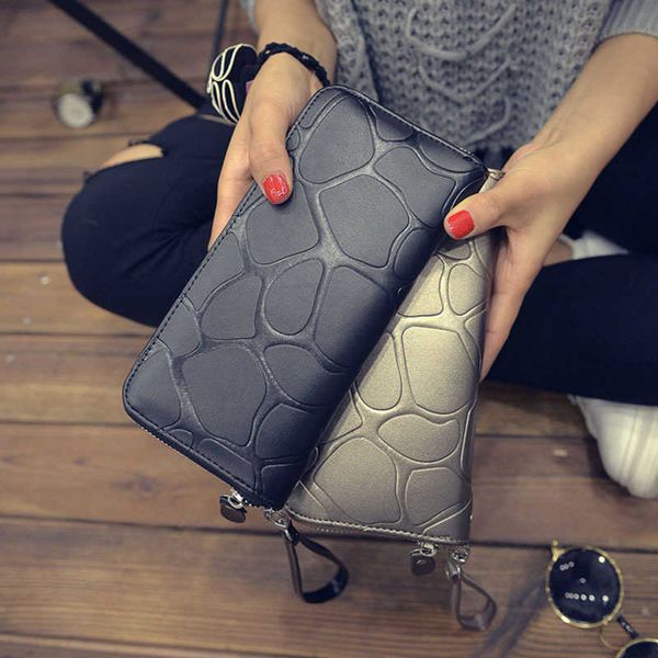 

evening bags women stone print wallet women retro zipper coin purse for women pu leather ladies large capacity luxury card holder clutch bag