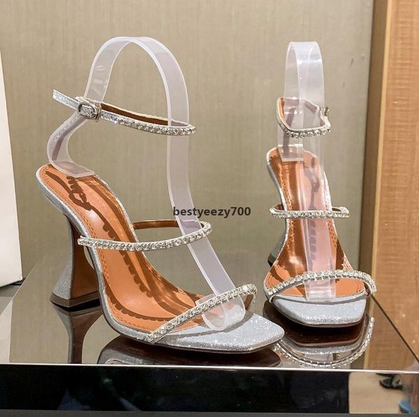 

shoe amina muaddi luxury designer the crystal chaussures slippers sandals flat women flops nonslip shoes damen hausschuhe bag france eiv, Black