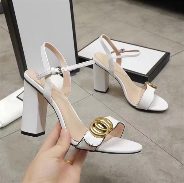 

designer high heeled women's sandals summer new leather wedding fashionable buckled slippers 10cm, Black