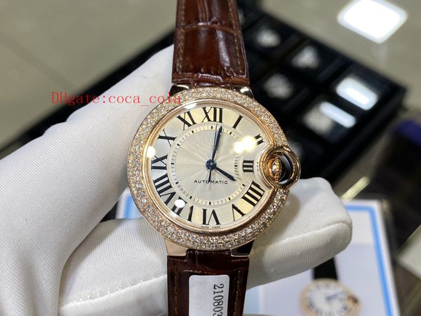 

a factory sapphire wristwatches 40mm presidentdiamond dial 18k gold 2824 date automatic men's watch 17, Slivery;brown