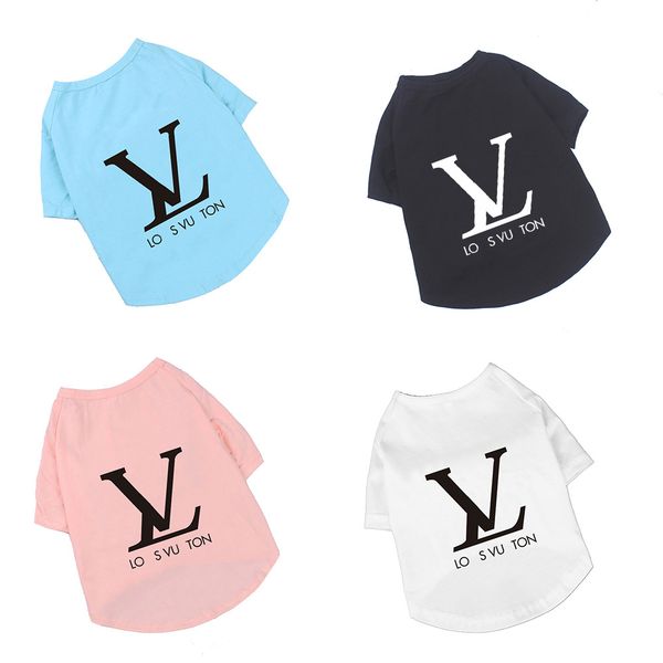 

designer dog clothes brand dog apparel classic lettering pattern fashion summer cotton pets t-shirts soft and breathable puppy kitten pet sh