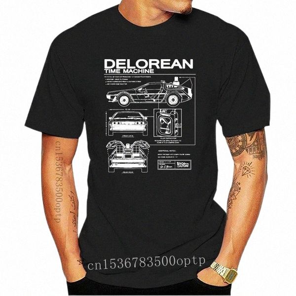 

men's t-shirts back to the future delorean schematic t shirt navy cool casual pride men 2022 fashion tshirt loose size 01119men's, White;black