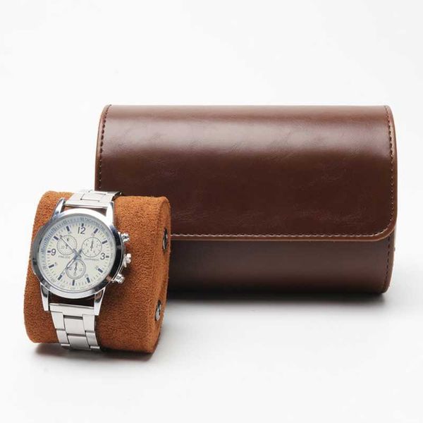 

jewelry boxes 2 slot leather travel case roll organizer classic black storage box for wrist accessories l221021, Black;white