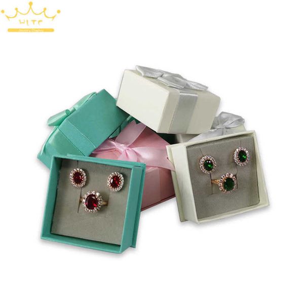 

jewelry boxes rings packaging wholesale gift earring storage organizer supplies for jewellry store 24pcs/lot 6x6x3.5cm l221021, Black;white