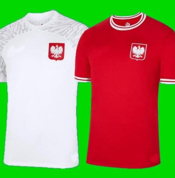 

2022 lewandowski soccer jersey polonia home away 2023 red white grosicki #11 piszczek milik jerseys football men shirts uniforms men polands, Black;yellow