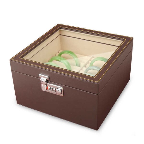 

jewelry boxes high-end 20-bit bracelet gold and silver jade password large-capacity household storage l221021, Black;white