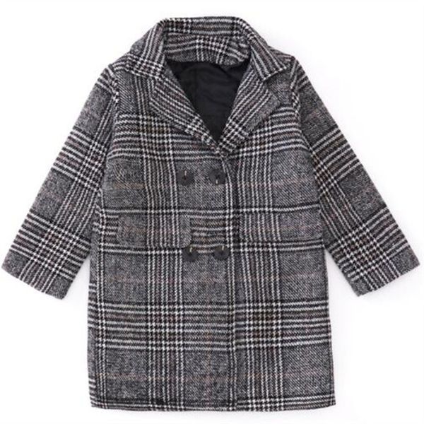 

new kids girl parkas coat fashion medium-long trench children girls baby autumn winter jacket outwear clothes, Blue;gray