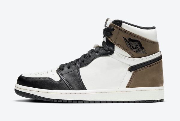 

2023 release authentic basketball shoes 1 high og dark mocha black leather outdoor sneakers with original box 555088-105