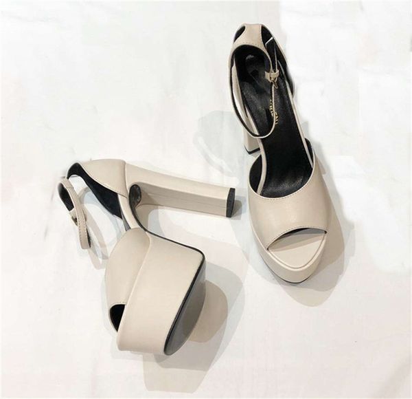

2022 fashion yslity designer sandals leather leather shoes mid -high heels fxh, Black