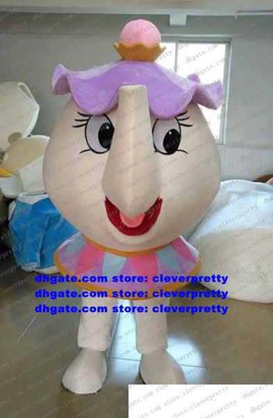 

mrs.potts teapot mug mascot costume cartoon character outfit suit business-starting ceremony advertisement promotion zx344, Red;yellow
