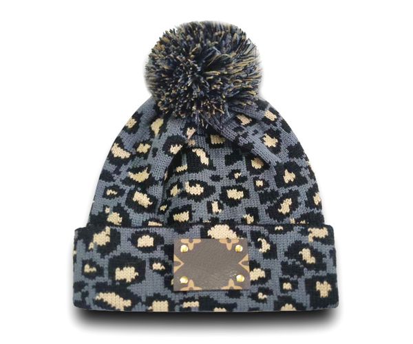 

designer winter knitted beanie woolen hat women chunky knit thick warm faux fur beanies hats female bonnet beanie caps 8 colors pm-05, Blue;gray