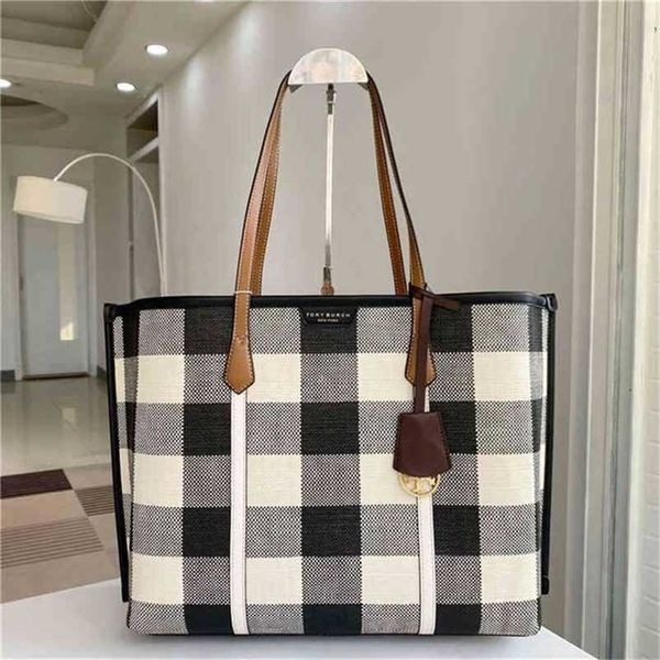 

burchs torys perry compartment tote triple bag pvc black and white check single shoulder cross carry shopping bag 18lilop