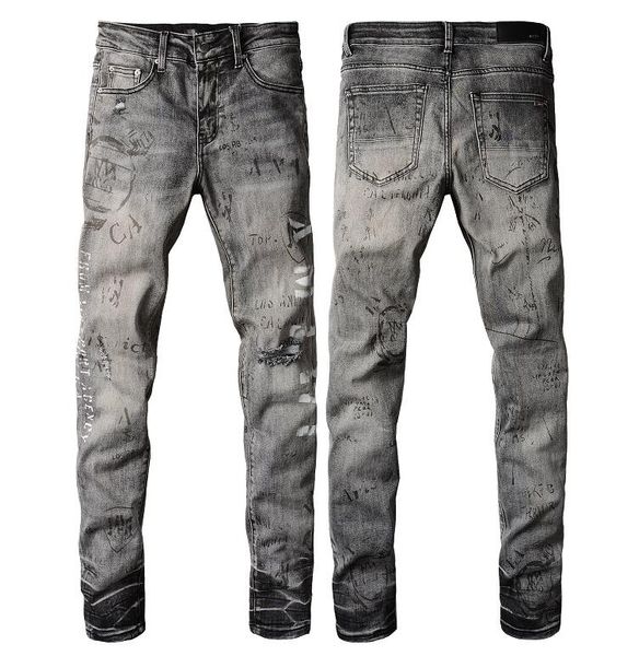 

men jeans for men rip slim fit skinny men pants orange star patch wearing cowboy stretch cult stretch motorcycle chic long straight hip hop, Blue