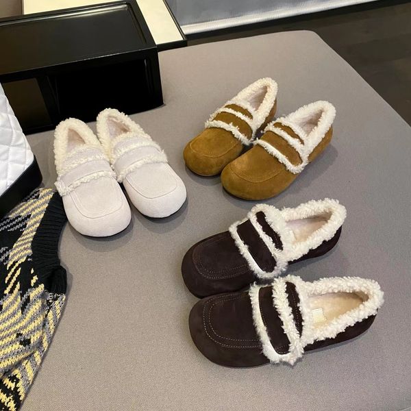 

2022 new sandals thickened inside custom grain sheep curl non-slip big bottom coffee beige chestnut 35-40, Black