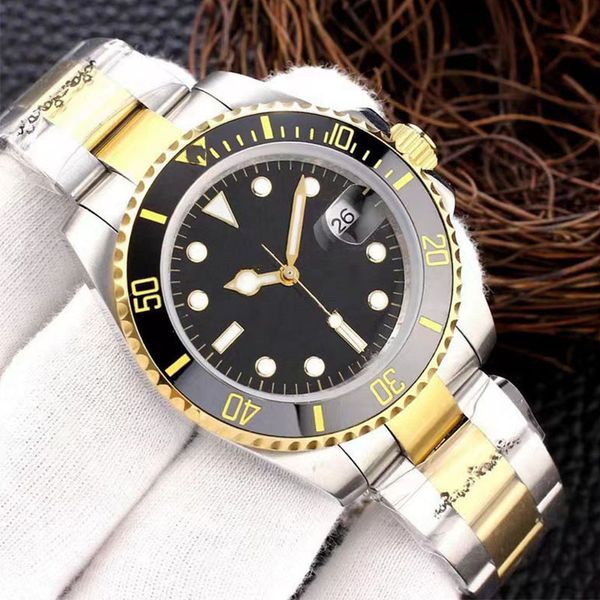 

watches for men imitation wristwatch sapphire black ceramic bezel montre stainless steel luminous 41mm automatic mechanical mens watch, Slivery;brown