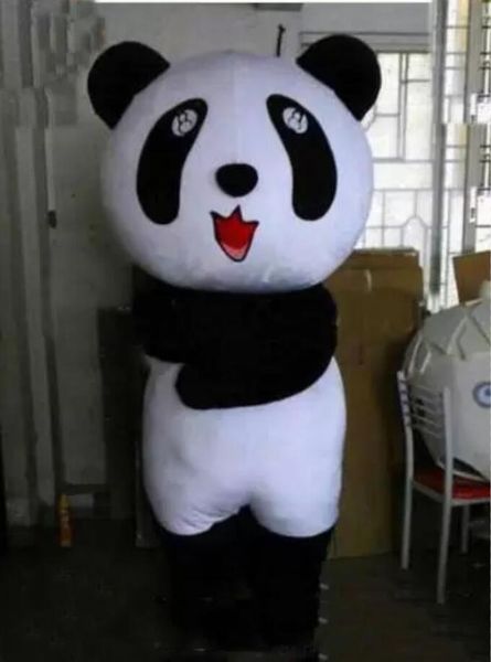 

2022 new halloween size black and white panda mascot costume, Red;yellow