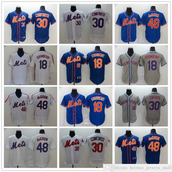 

2022 news baseball jerseys jacob 48 degrom 30 michael conforto 18 darryl strawberry jersey stitched gray white blue for man size, Black